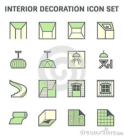 Ceiling and interior decoration icon Vector Illustration