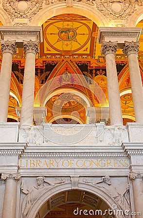 Ceiling of Library Congress in Washington DC Editorial Stock Photo