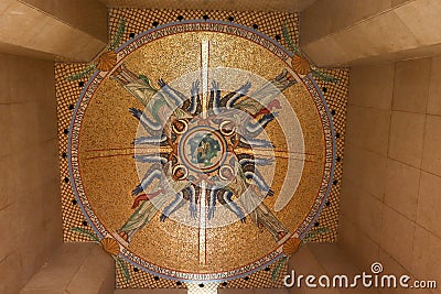 Ceiling at the Luxembourg American Cemetery and Memorial chapel Editorial Stock Photo