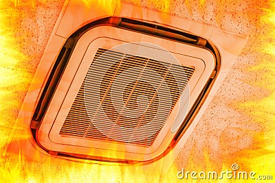 Ceiling Mounted Air Conditioner. Stock Photo