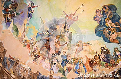 Ceiling painting in Rapallo Editorial Stock Photo