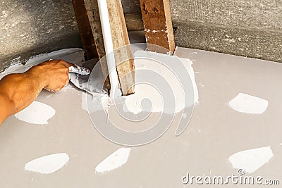 Ceiling repair for home renovate Stock Photo