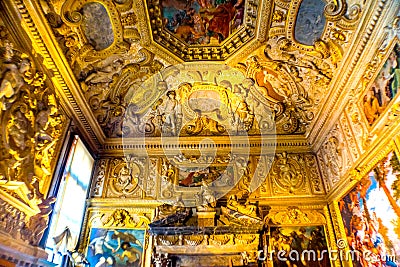 Ceiling Sala del Collegio Doge& x27;s Palace Venice Italy Editorial Stock Photo