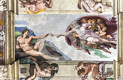 Ceiling in the Sistine Chapel Editorial Stock Photo