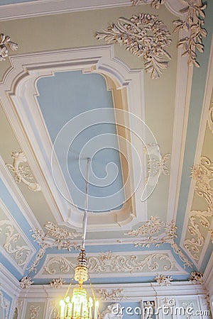 The ceiling in the toilet of Maria Feodorovna. Editorial Stock Photo