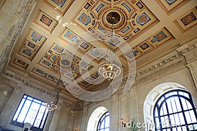 Ceiling of Union Station in Kansas City Editorial Stock Photo