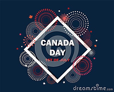 Celebrate banner of the national day of Canada. Happy independence day card. Vector Illustration