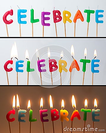 Celebrate Candles Stock Photo