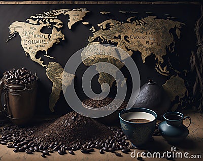 Beans of the World: International Coffee Day Tribute Stock Photo