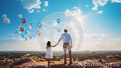 Daughter's Tribute: Father's Day Connection Stock Photo