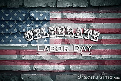 Celebrate Labor Day With American Flag Background Stock Photo