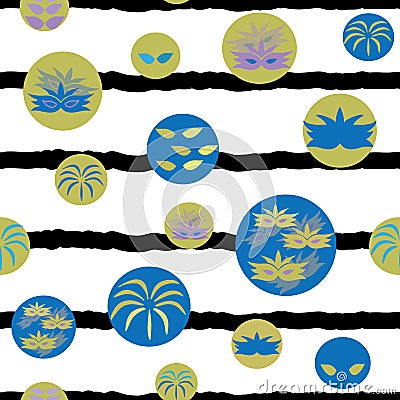 Vector Carnival Elements Stripes Seamless Repeat Pattern. Vector Illustration