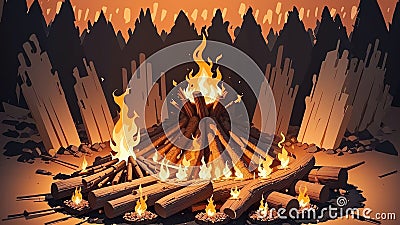Celebrate National S mores Day with a Cozy Campfire.AI Generated Stock Photo
