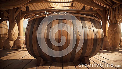 Celebrate National Tequila Day with a Captivating Tequila Barrel Photo.AI Generated Stock Photo