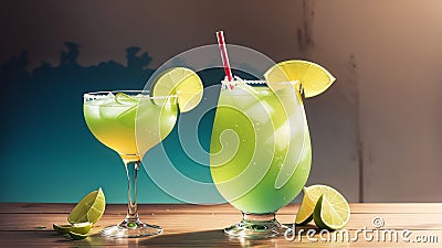Celebrate National Tequila Day with a Zesty Margarita Delight.AI Generated Stock Photo