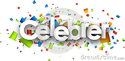 Celebrate paper banner. Vector Illustration