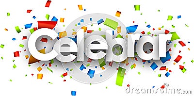 Celebrate paper banner. Vector Illustration