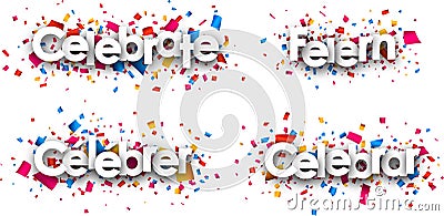 Celebrate paper banners. Vector Illustration