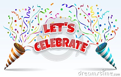 Celebrate party poppers Vector Illustration