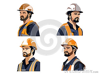 Illustration of Diligent Worker Vector Illustration