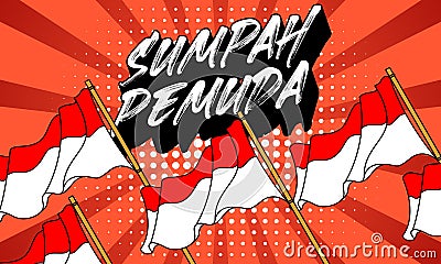 Celebrate of sumpah pemuda or youth pledge day on poster concept Editorial Stock Photo