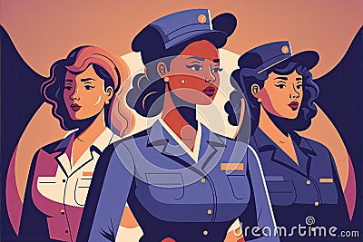 Women in the Workforce: International Women's Day Banner Showcasing Women in Various Careers Stock Photo