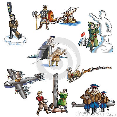 The celebrated explorer in Arctic_2 Stock Photo