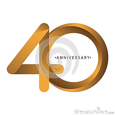 Celebrating, anniversary of number 40th year anniversary, birthday. Luxury duo tone gold brown Stock Photo