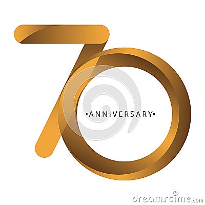 Celebrating, anniversary of number 70th year anniversary, birthday. Luxury duo tone gold brown Stock Photo