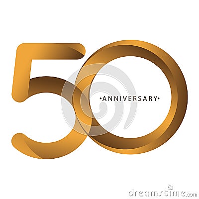 Celebrating, anniversary of number 50th year anniversary, birthday. Luxury duo tone gold brown Stock Photo