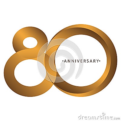 Celebrating, anniversary of number 80th year anniversary, birthday. Luxury duo tone gold brown Stock Photo