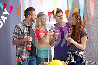 Celebrating best friend birthday Stock Photo