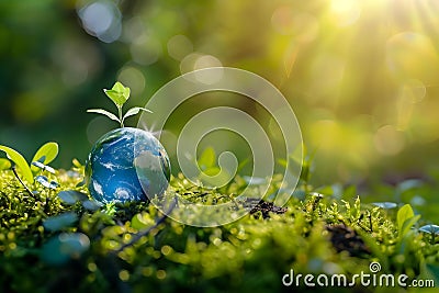Celebrating Earth Day by promoting environmental awareness and sustainability on a global scale. Stock Photo