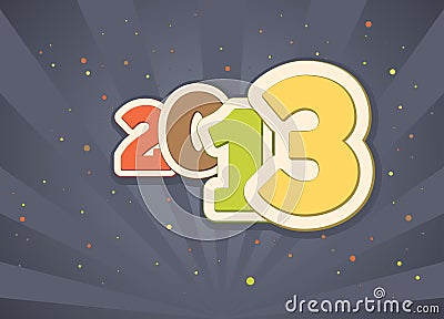 Celebrating a happy new year 2013 Vector Illustration