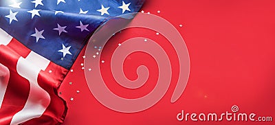 Celebrating Independence Day. United States of America USA flag background for 4th of July. Copyspace Stock Photo