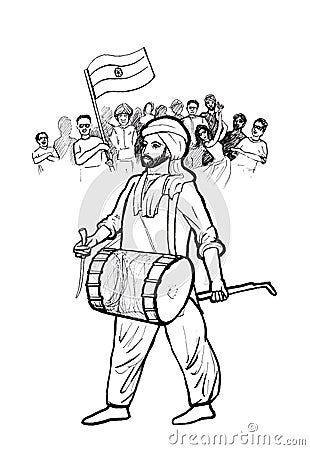 Celebrating India Independence Day, illustration Cartoon Illustration