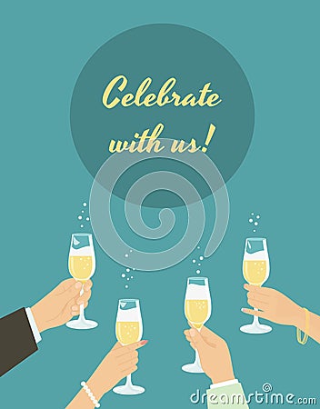 Celebrating poster Vector Illustration