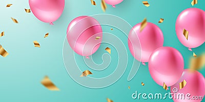 celebration background with elegant balloons Beautiful 3D design vector illustration Vector Illustration