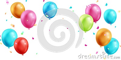 celebration background with elegant balloons Beautiful 3D design vector illustration Stock Photo