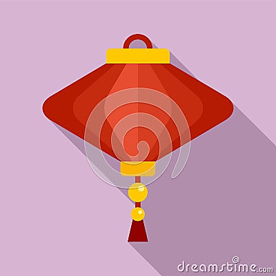 Celebration chinese lantern icon, flat style Vector Illustration