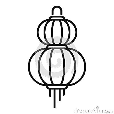 Celebration chinese lantern icon, outline style Vector Illustration