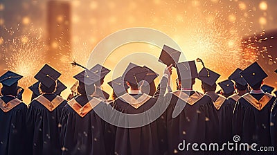 Celebration education graduation student success learning concept. Generative Ai Stock Photo