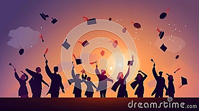 Celebration Education Graduation Student Success Learning Concept, generative ai Stock Photo