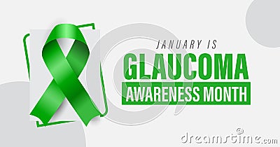 Glaucoma awareness month observed in January. Celebration flat design vector banner Vector Illustration