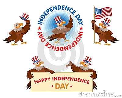 Celebration of the Independence Day. Fourth of July. Vector Illustration