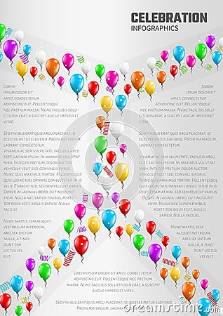 Celebration infographics with balloons Stock Photo