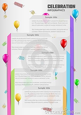 Celebration infographics with balloons Stock Photo