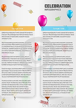 Celebration infographics with balloons Stock Photo