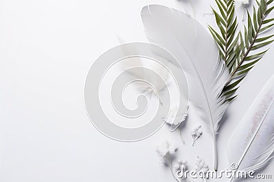 wedding flower white background spring nature celebration bloom blossom floral beautiful. Generative AI. Stock Photo