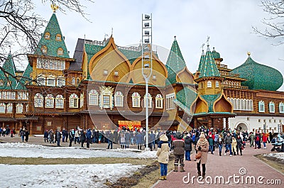 The celebration of Maslenitsa in Kolomenskoye, Moscow, Russia Editorial Stock Photo